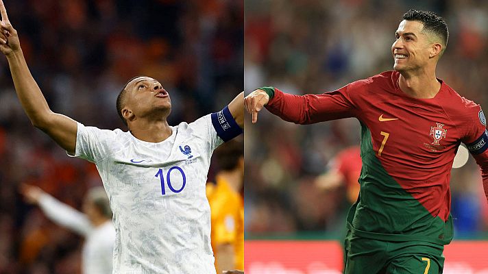 Mbappé y CR7 marcan sendos dobletes para Francia y Portugal