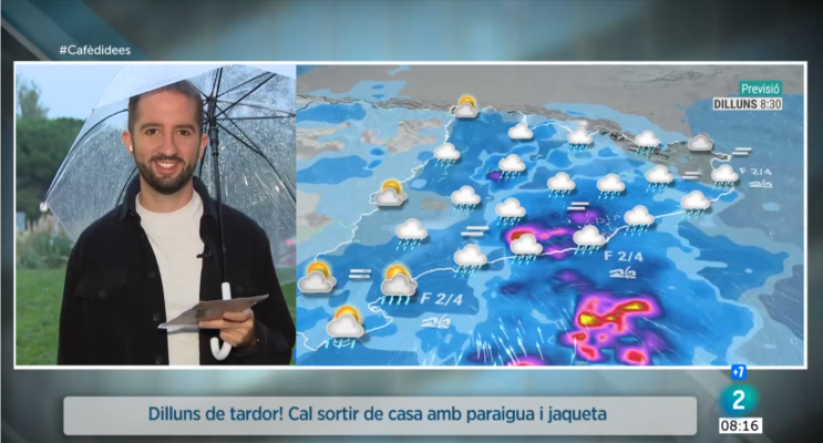 El temps - Dilluns de tardor, paraigua i jaqueta.