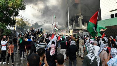 Protestas en países árabes contra el ataque a un hospital en Gaza  
