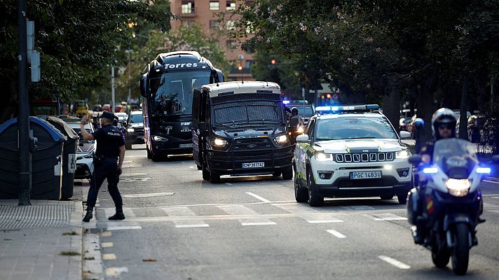 Telediario 2 - El Maccabi juega en Valencia bajo fuerte segurididad