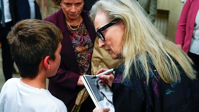 Meryl Streep emociona a un nio de 10 aos: "Es muy especial verla"