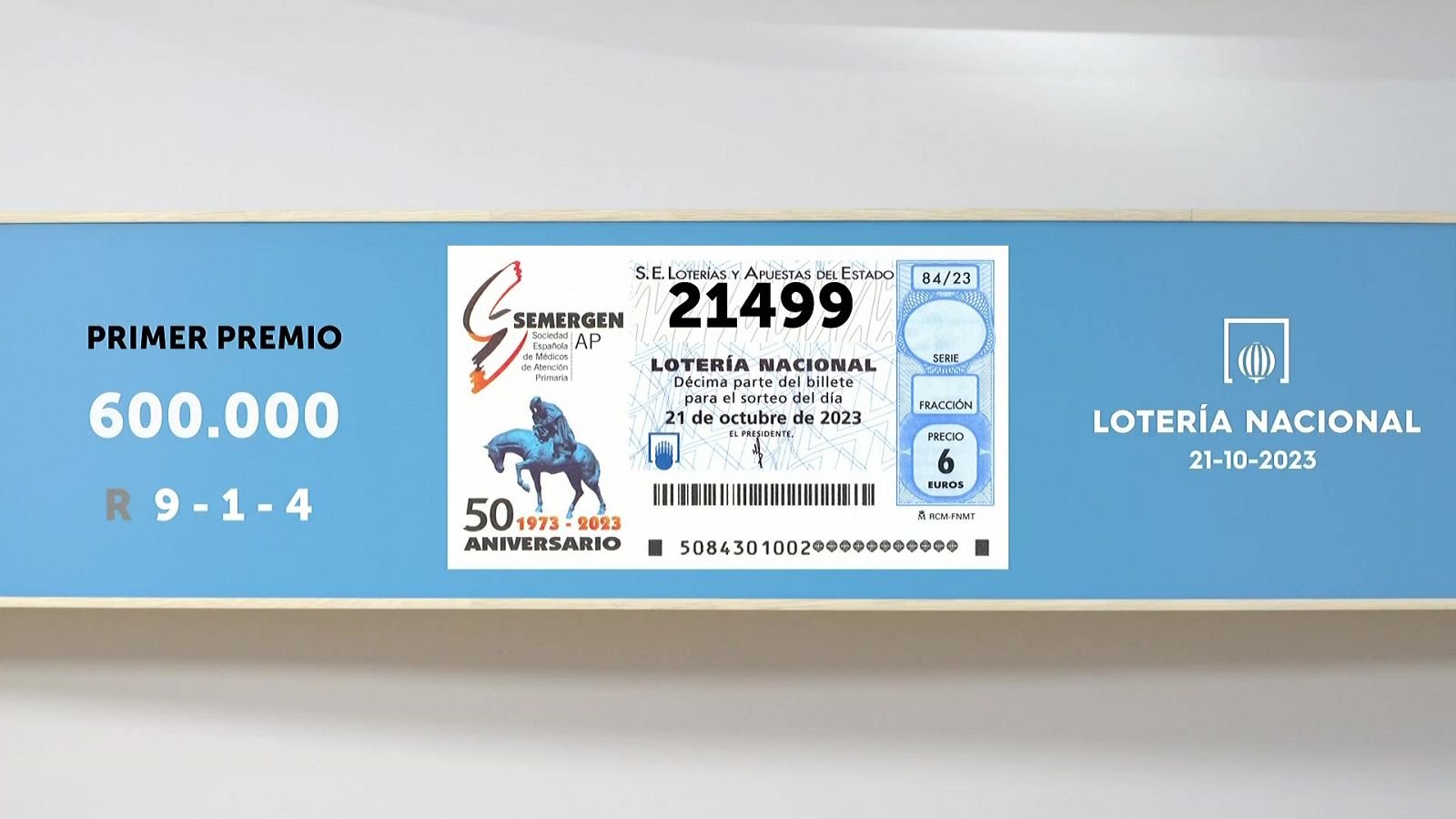 Sorteo de La Lotería Nacional: 21/10/2023 