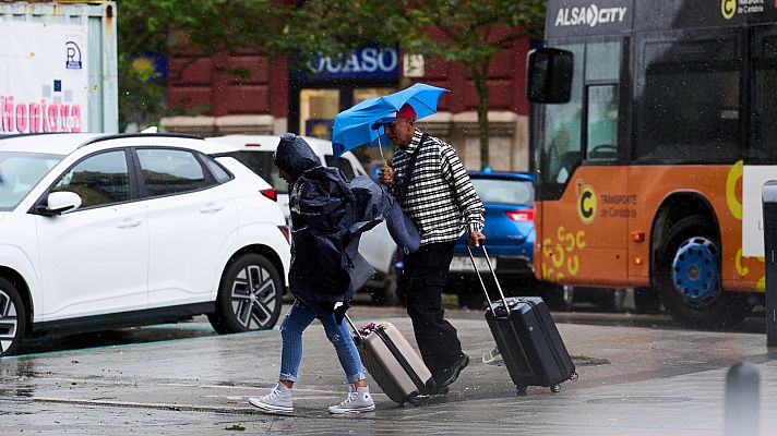 Intensas lluvias y viento en el suroeste peninsular y centro del país