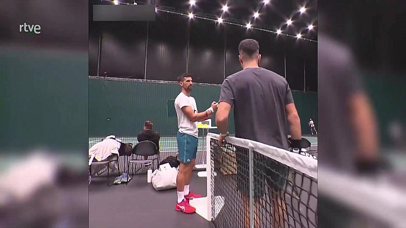 Djokovic y Alcaraz entrenan juntos en el Masters 1000 de París