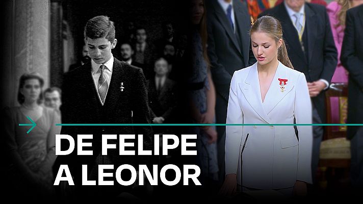 Leonor vs. Felipe VI: comparamos la jura de la princesa con la de su padre hace 37 años