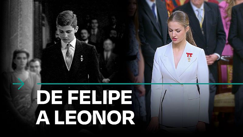 Leonor vs. Felipe VI: comparamos la jura de la princesa con la de su padre hace 37 años
