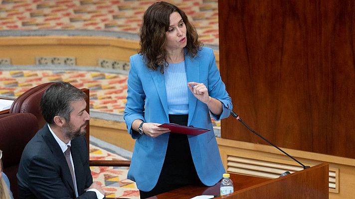 Informativo 24h - Ayuso condena "actos vandálicos" ante la sede del PSOE  y traslada su respaldo a las Fuerzas y Cuerpos de Seguridad