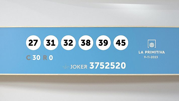 SELAE - Sorteo de la Lotería Primitiva y Joker del 09/11/2023