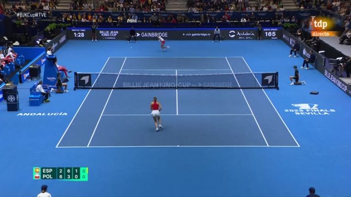 Tenis - La fortaleza de Masarova: los mejores puntos de su remontada ante la polaca Kawa en la Copa Billie Jean King