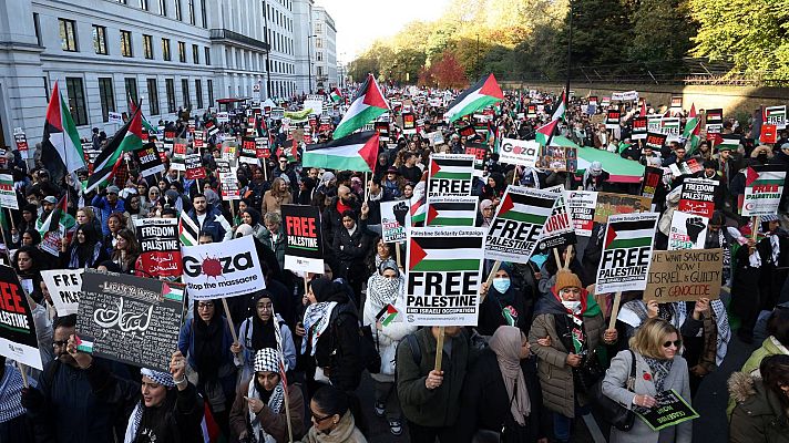 Telediario Fin de Semana - Más de 300.000 personas marchan en Londres contra la guerra en Gaza