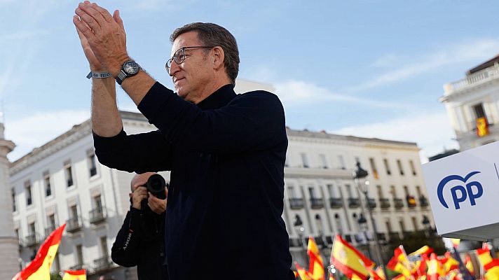 Informativo 24h - Feijóo dice que la mayoría contra la amnistía "ya no es silenciosa" y que protestarán "hasta que haya elecciones"