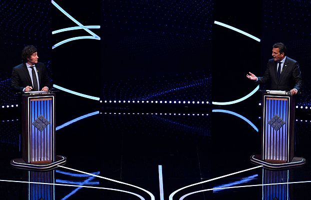 Telediario 1 - Massa y Milei protagonizan un bronco cara a cara previo a las elecciones en Argentina