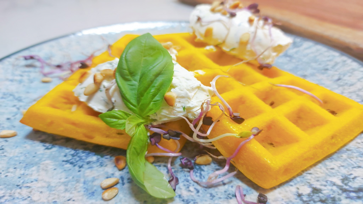 Saber vivir - Postre con calabaza: gofre con crema de queso