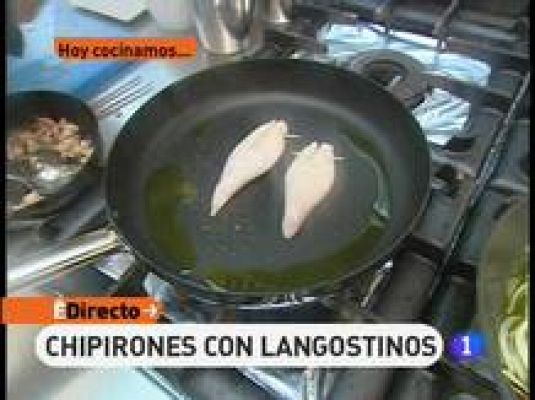 Chipirones rellenos de langostinos