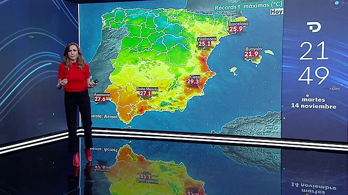 Probabilidad de nieblas en áreas de la meseta sur y en depresiones del nordeste