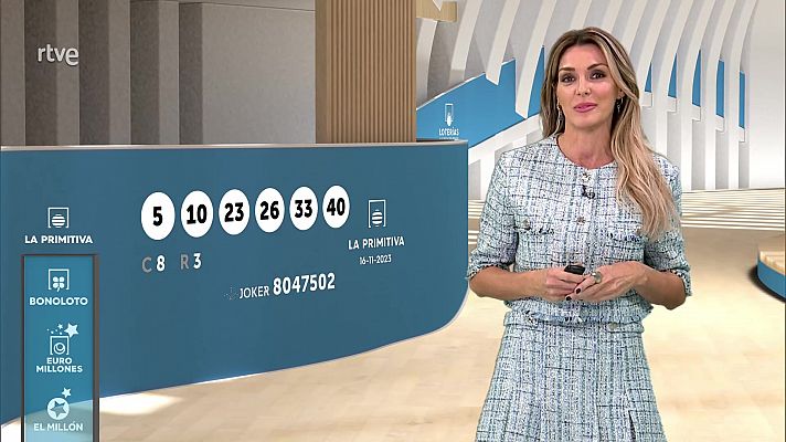 Loterías - Sorteo de la Lotería Nacional, Bonoloto, Primitiva y Jóker del 16/11/2023