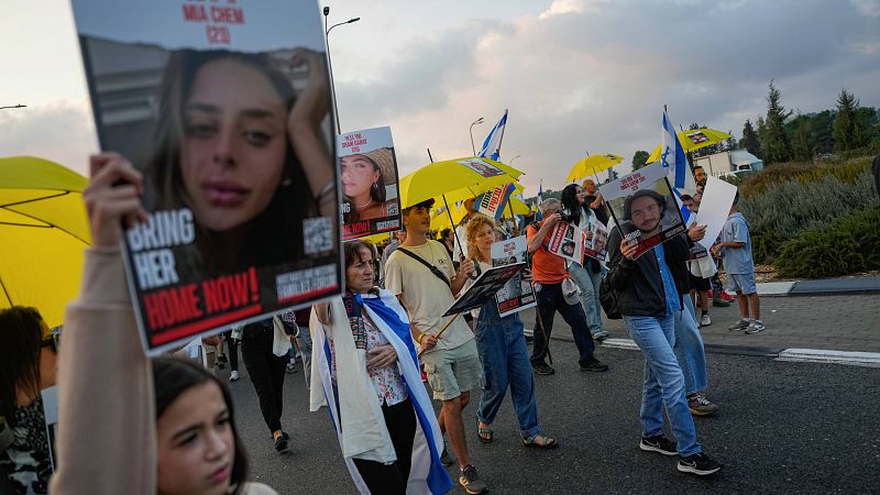 Los familiares de los rehenes de Hamás marchan hacia Jerusalem por la liberación de sus allegados