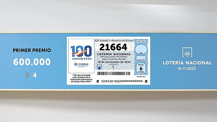 SELAE - Sorteo de la Lotería Nacional del 18/11/2023