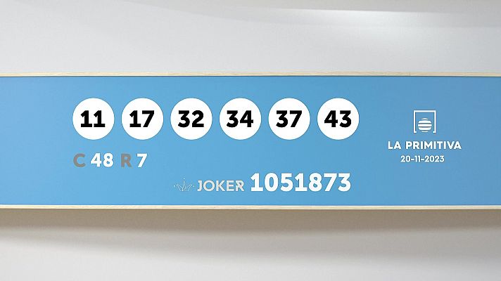 SELAE - Sorteo de la Lotería Primitiva y Joker del 20/11/2023