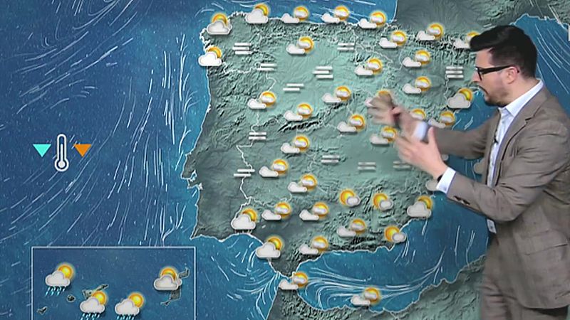 Cielos poco nubosos con nieblas en la meseta norte y Galicia