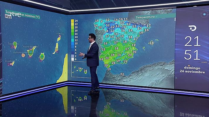 En la segunda mitad del día, aumentará la nubosidad de oeste a este en la mitad norte, especialmente extremo norte