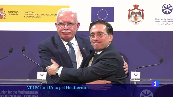 L'Informatiu - Albares mostra el seu suport al ministre d'exteriors palestí en la Unió pel Mediterrani en absència d'Israel