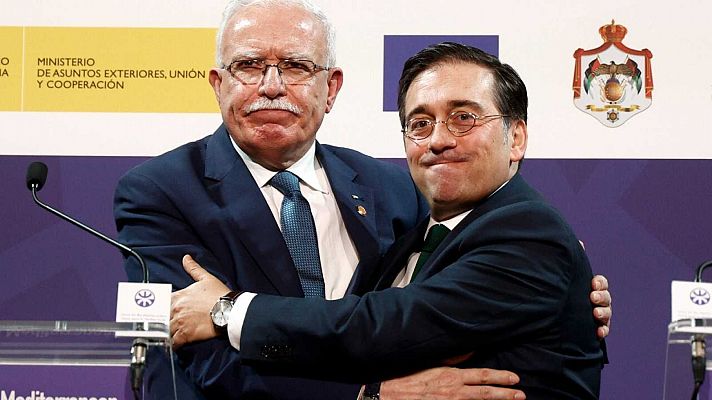 Telediario 1 - Cuarenta países del Mediterráneo acuerdan que la vía de los dos Estados es la solución a la guerra en Gaza