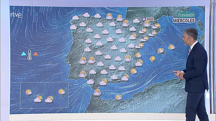 El tiempo - Precipitaciones localmente persistentes en el oeste de Galicia