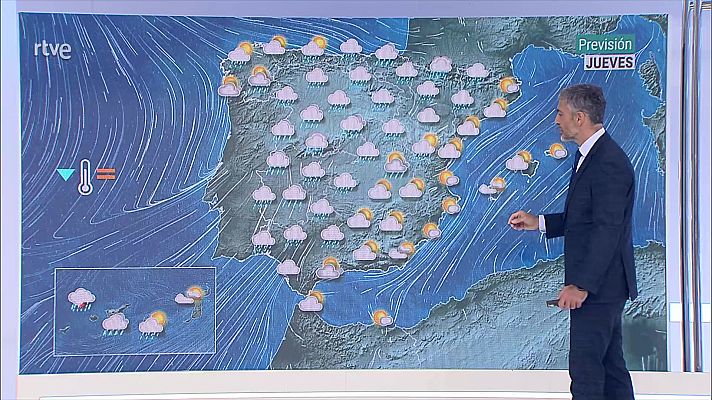El tiempo - Intervalos de viento fuerte en el Cantábrico y área mediterránea