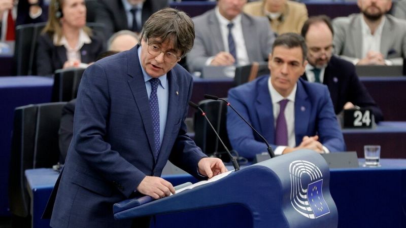 El presidente del Gobierno, Pedro Sánchez, ha hablado este miércoles en Estrasburgo sobre la situación del Ejecutivo central con respecto a Cataluña y ha defendido la ley de amnistía y sus efectos.