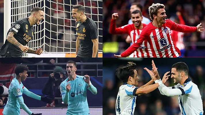 Telediario 1 - Los cuatro españoles, primeros de grupo en Champions, conocerán sus rivales de octavos en el sorteo del lunes