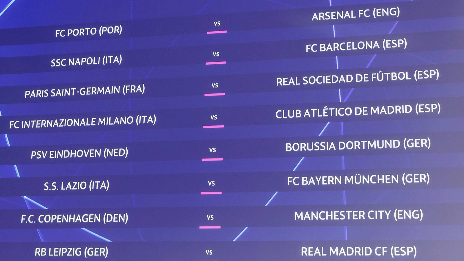Así ha sido el sorteo de octavos de final de la Champions League.