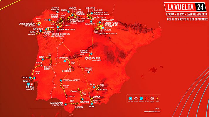 La Vuelta a España 2024 se resolverá el último día, con una contrarreloj en Madrid