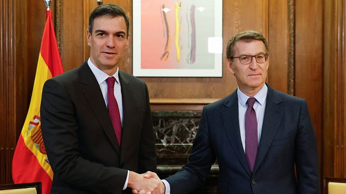 Telediario 1 - Sánchez y Feijóo acuerdan que Bruselas medie en la negociación para renovar el CGPJ y su sistema de elección