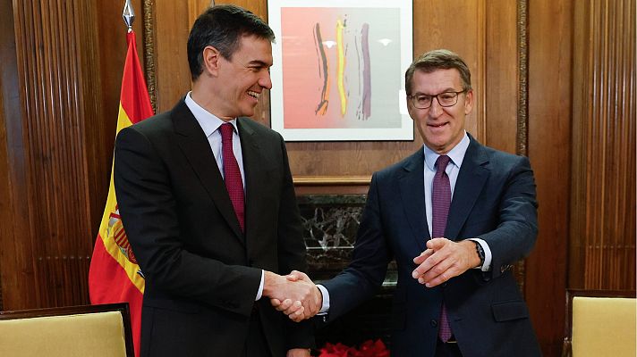 Telediario 1 - Sánchez y Feijóo acuerdan que Bruselas medie para la renovación el CGPJ