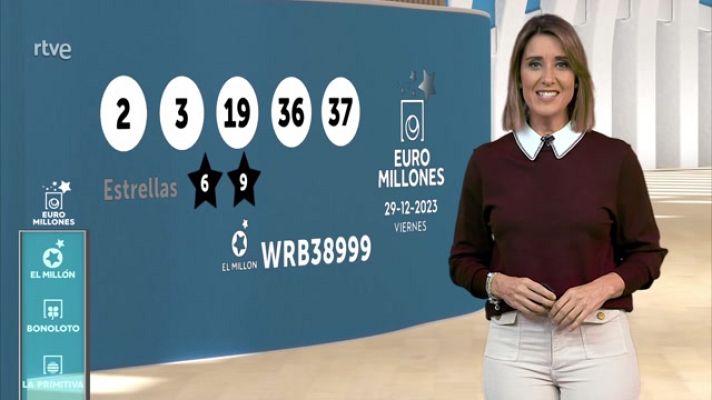 Loterías - Sorteo de la Bonoloto y Euromillones del 29/12/2023
