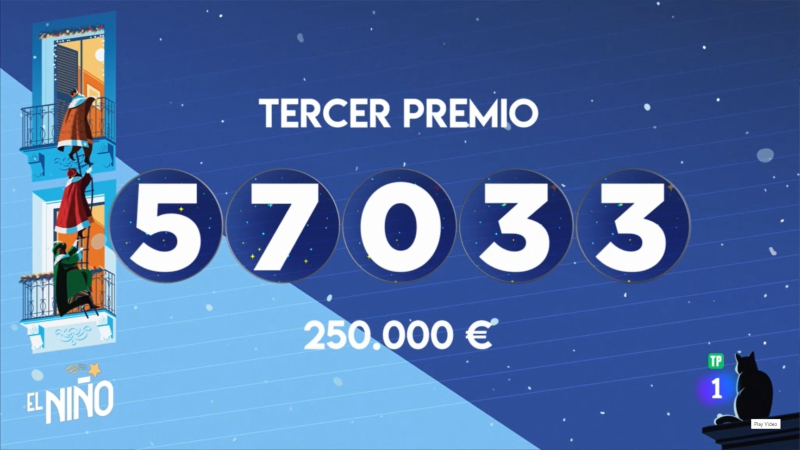 El 57.033, tercer premio de la Loter�a del Ni�o 2024