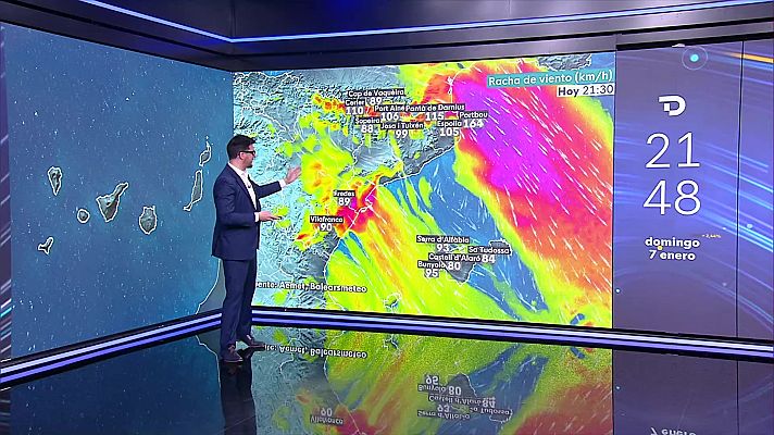 Precipitaciones localmente persistentes en el Cantábrico oriental. Nevadas en Pirineos,norte de la Ibérica, Navarra y País Vasco