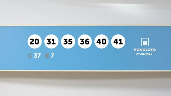 SELAE - Sorteo de la Lotería Bonoloto del 07/01/2024