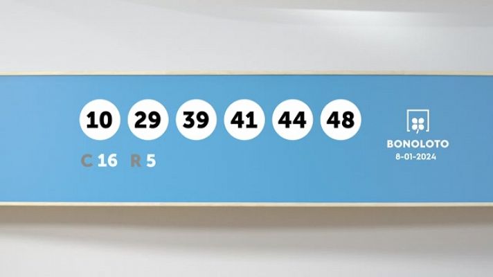 SELAE - Sorteo de la Lotería Bonoloto del 08/01/2024
