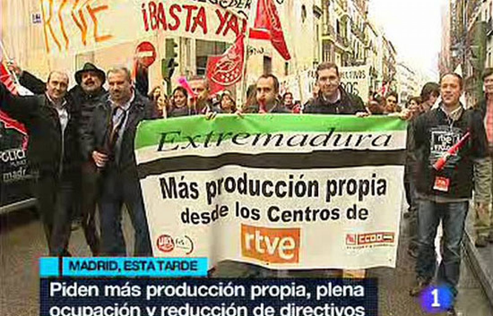 Manifestación de RTVE por el centro de Madrid