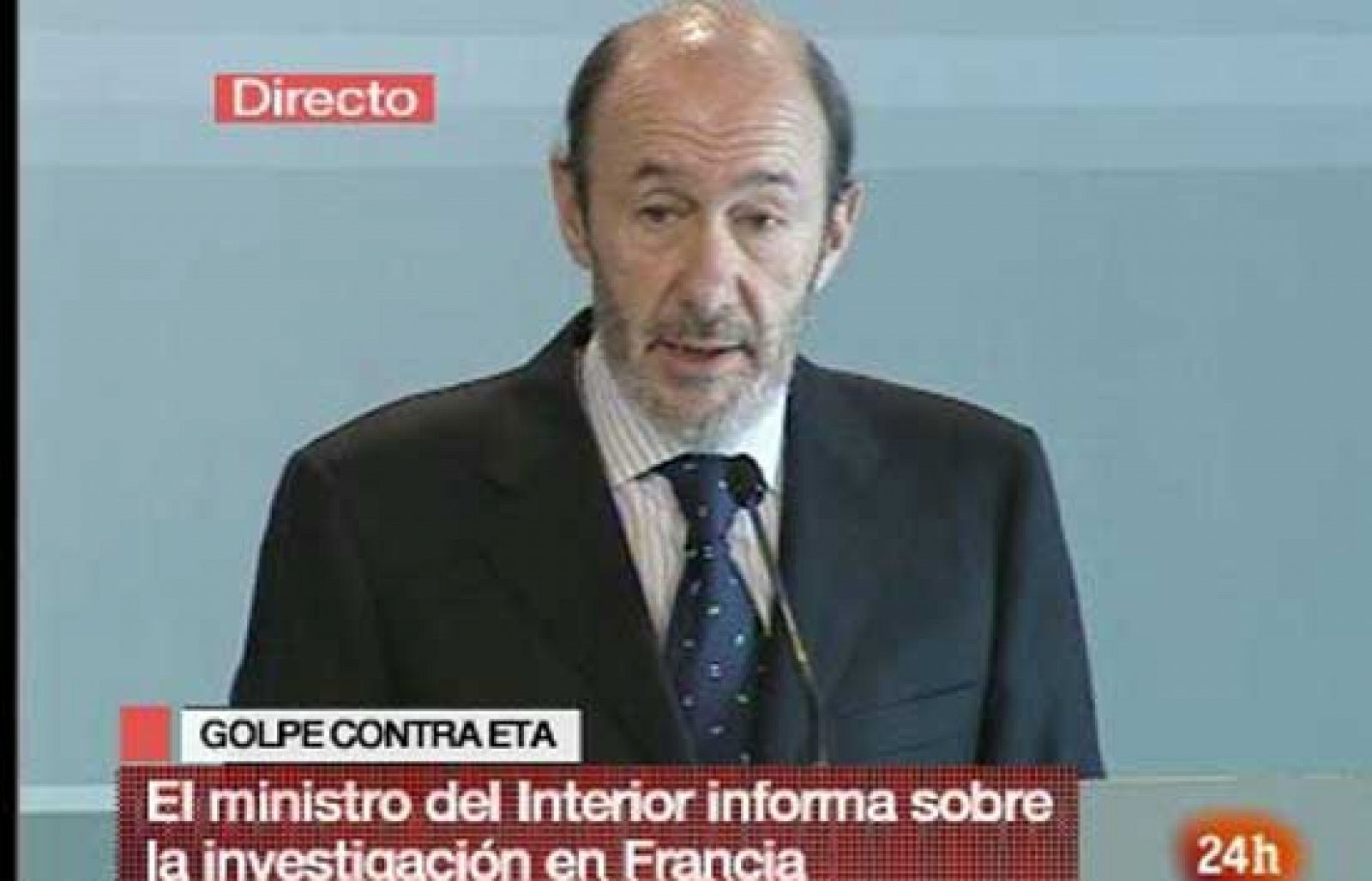 Rubalcaba informa sobre las detenciones de ETA