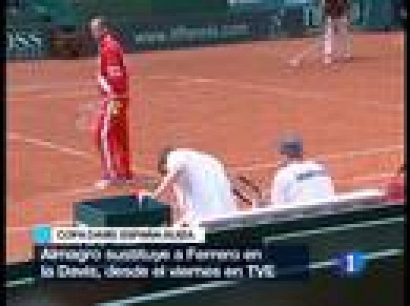 Nicolás Almagro ha sido llamado por Albert Costa, seleccionador español de tenis masculino, para reemplazar a Juan Carlos Ferrero en la eliminatoria contra Suiza de la primera ronda del Grupo Mundial de la Copa Davis que se jugará en Logroño entre el