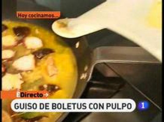 Guiso de boletus con pulpo