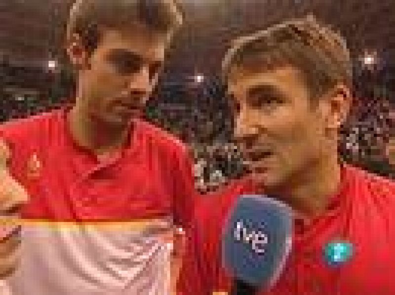 Marcel Granollers ha afirmado después de ganar el partido de dobles ante Suiza que el principal objetivo, además de ganar, era "disfrutar".  