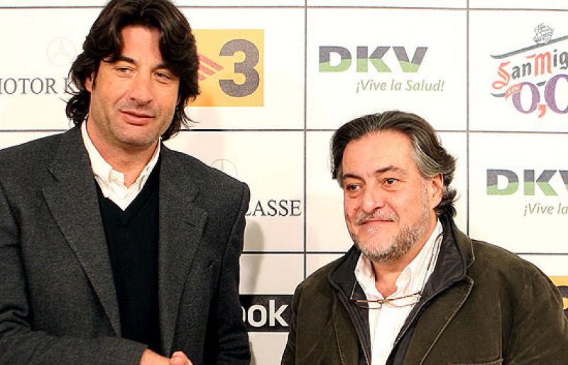 El presidente del DKV Joventut, Jordi Villacampa, ha sido el encargado de presentar a 'Pepu' Hernández como nuevo entrenador de la 'Penya'.