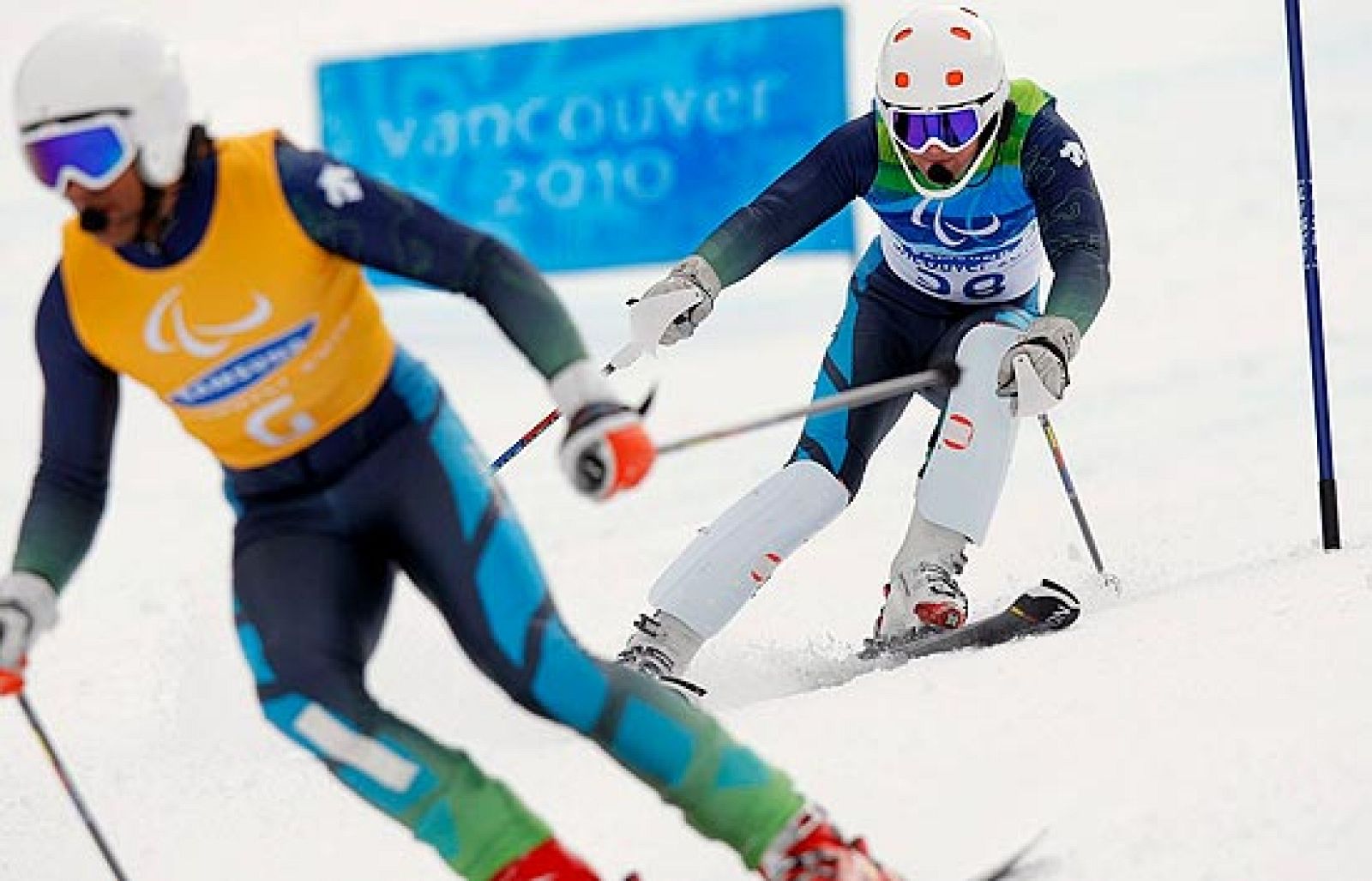Eslalom Masculino (1ª Manga). Jon Santacana marcó el mejor tiempo.