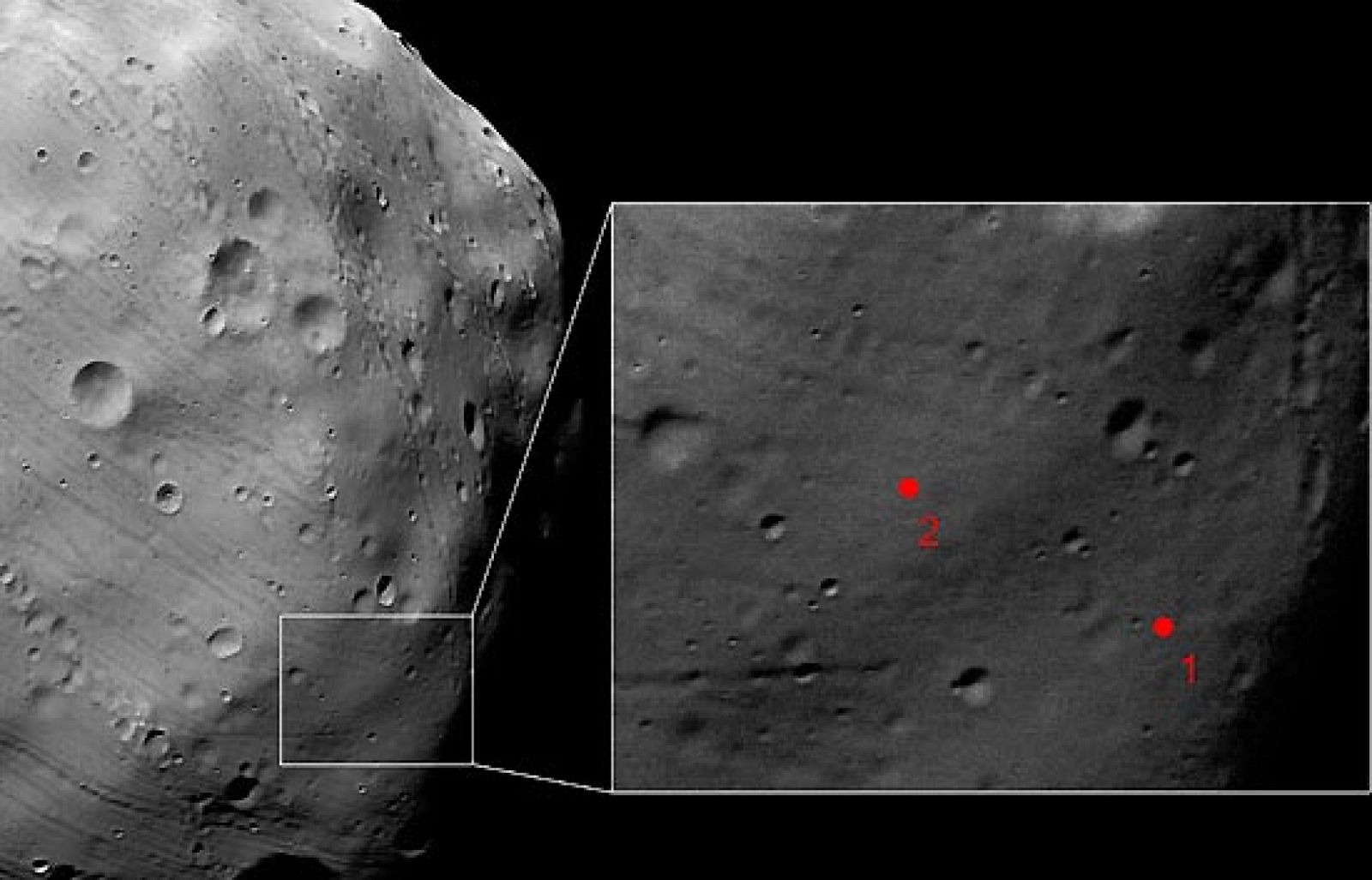 Phobos, la luna marciana, al detalle