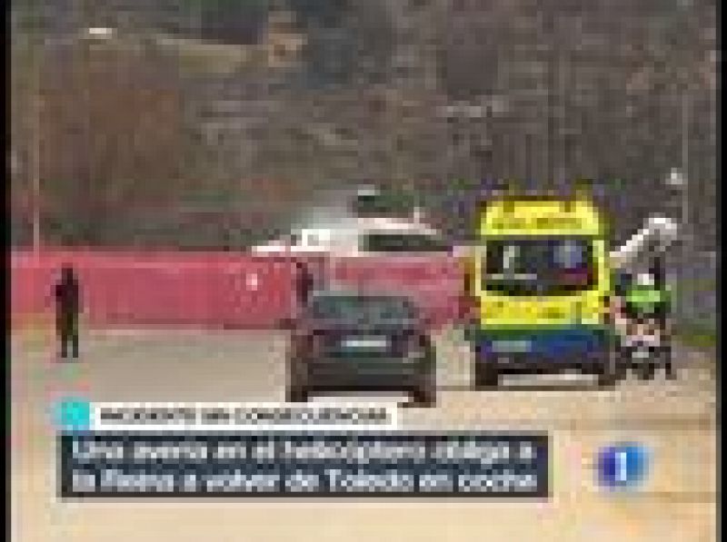 La Reina suspende un viaje en helicóptero de Toledo a Madrid por una avería en el aparato | Ver