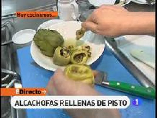 Alcachofas rellenas de pisto